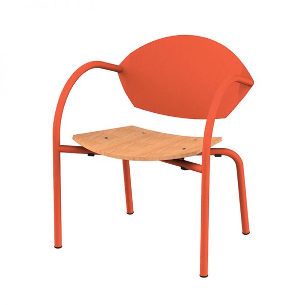 chaise capa lounge en acier et bois