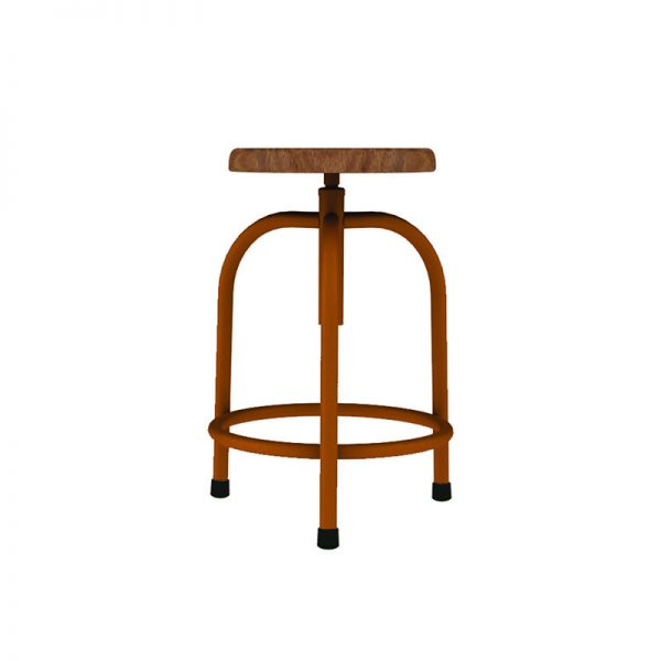 Tabouret 201-G en acier et bois