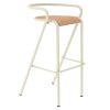 tabouret 5008b acier et bois écru