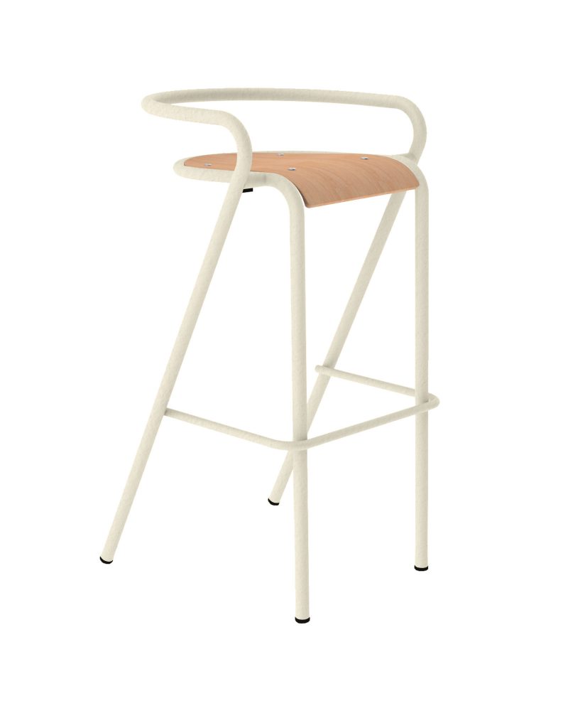tabouret-5008B-acier-bois-ecru-new tabouret 5008b acier et bois écru
