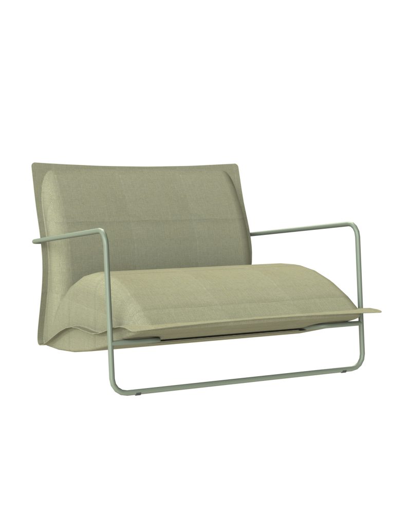 chaise-fika-l-vert Chaise Fika-L en acier et tissu vert