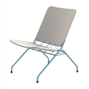 Chaise 660 acier tissu écru